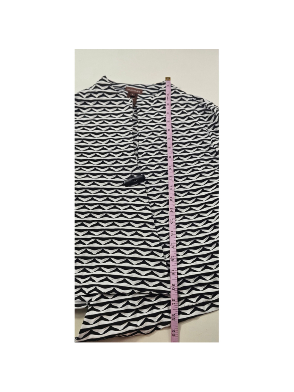 Multiples geometric stretch scuba knit psychedelic button front cardigan small - Picture 7 of 7